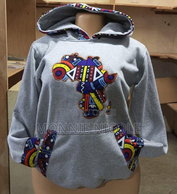 Maroon African Dashiki Hoodie - thumbnail 2