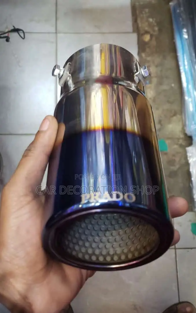 Prado Branded Stainless Steel Exhaust Tip With Blue Tip