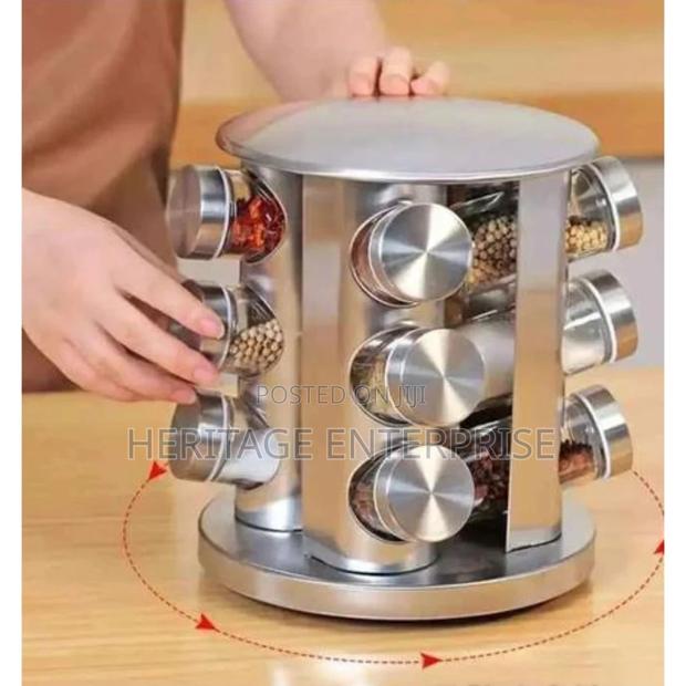 Rotating Spice/Seasoning Rack Organizer With 12 Jars