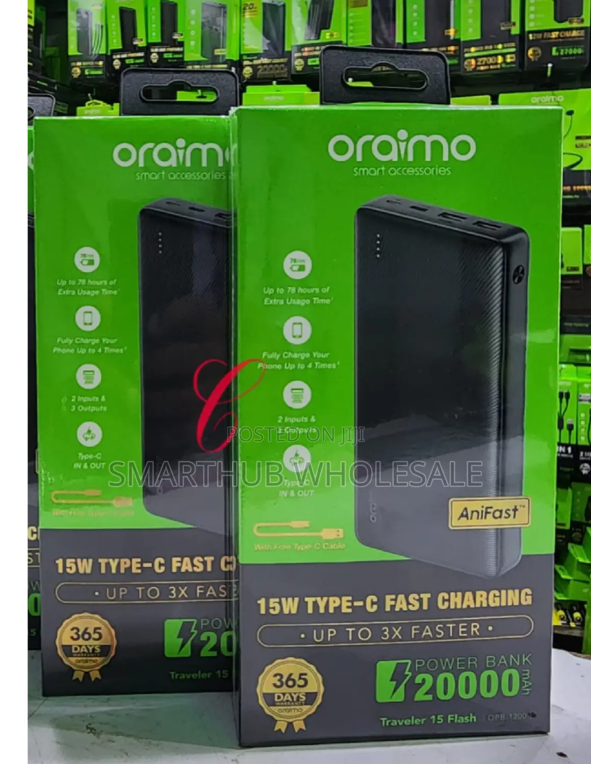 Oraimo 15 Flash 20,000mah Power Bank With Type C IN/OUT