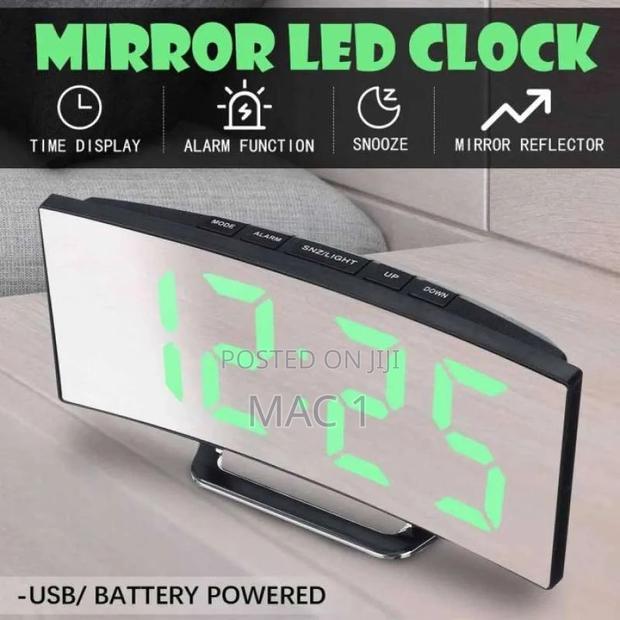 Mirror LED Alarm Clock - main view