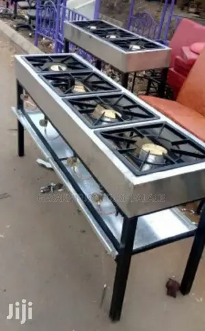 4 Burners Jiko Gas, Stainless