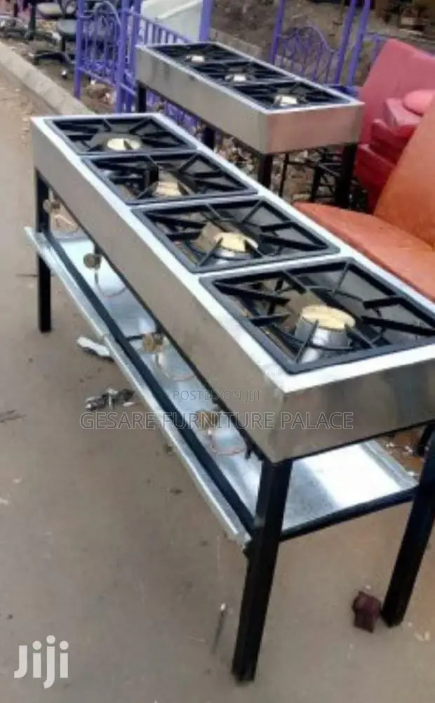 4 Burners Jiko Gas, Stainless