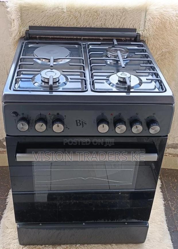 BJS Cooker ﻿60*60 3g+1e Cooker With Turbo-Electric Oven.Grey