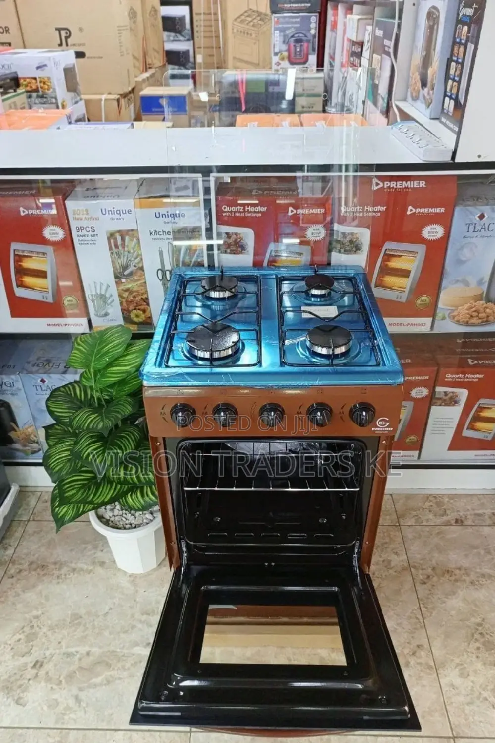 Eurochef 50*55 4 Gas Burner Gas Oven Standing Cooker