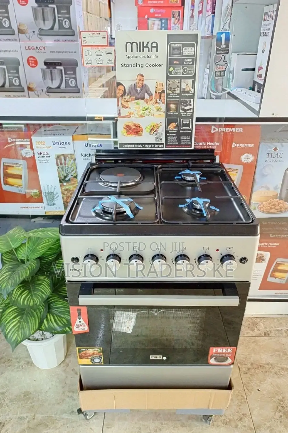 Mika 60*60 3G+1E Cooker Electric Oven Standing Cooker.