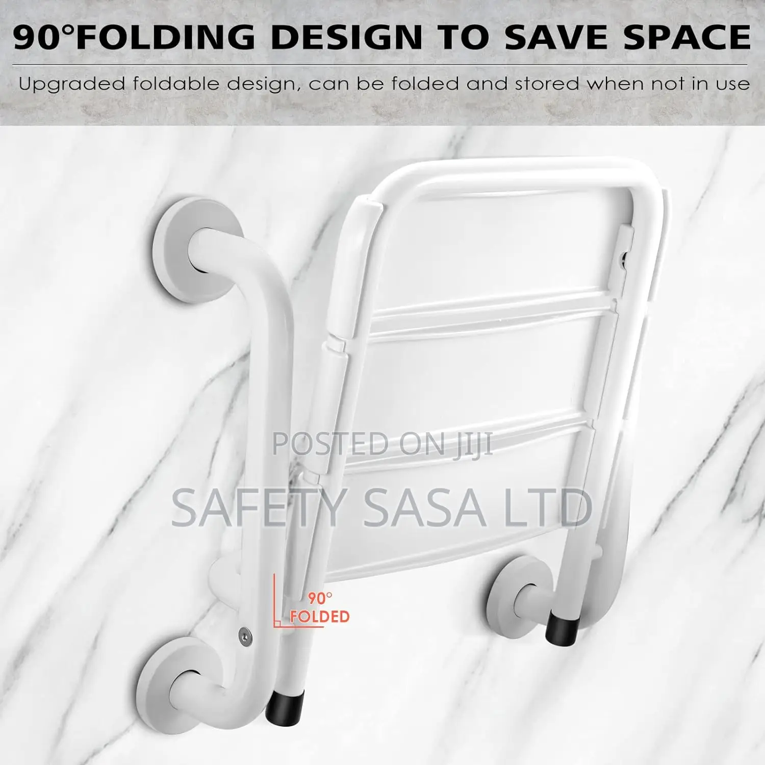 Folding Shower Seat Wall Mounted With Grab Bar