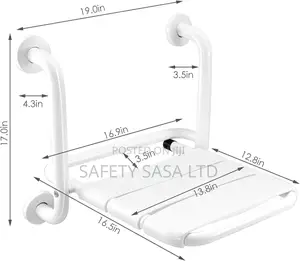 Folding Shower Seat Wall Mounted With Grab Bar