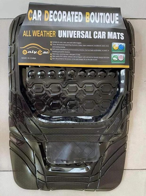 All Weather 5pc Clear Black Carpet Mats - main view