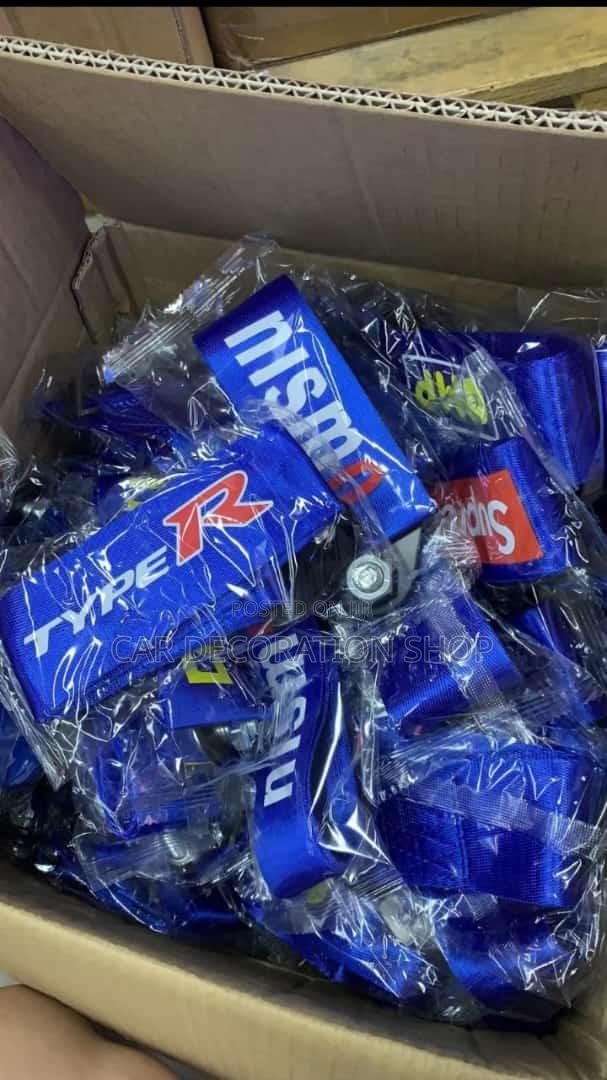 Blue Branded Nylon Tow Straps - main view