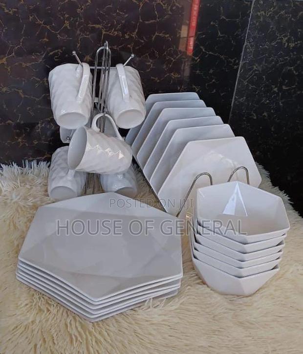 24pc Hexagonal Ceramic Dinner Set - main view
