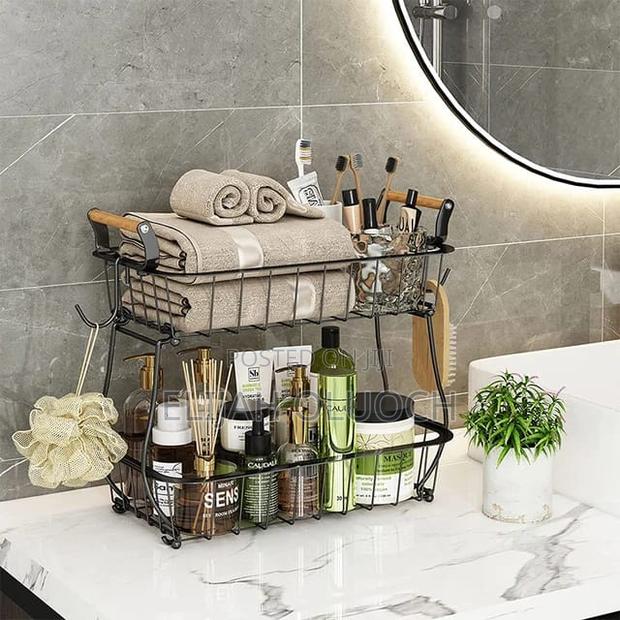 2 Tier Detachable Metallic Fruit/Vegetable Basket/Rack - thumbnail 2