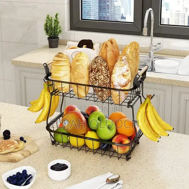 2 Tier Detachable Metallic Fruit/Vegetable Basket/Rack