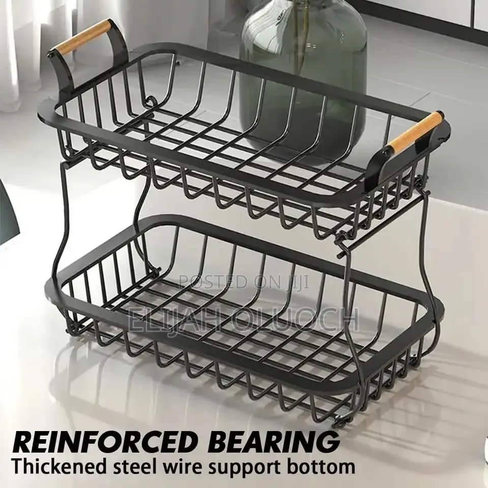 2 Tier Detachable Metallic Fruit/Vegetable Basket/Rack