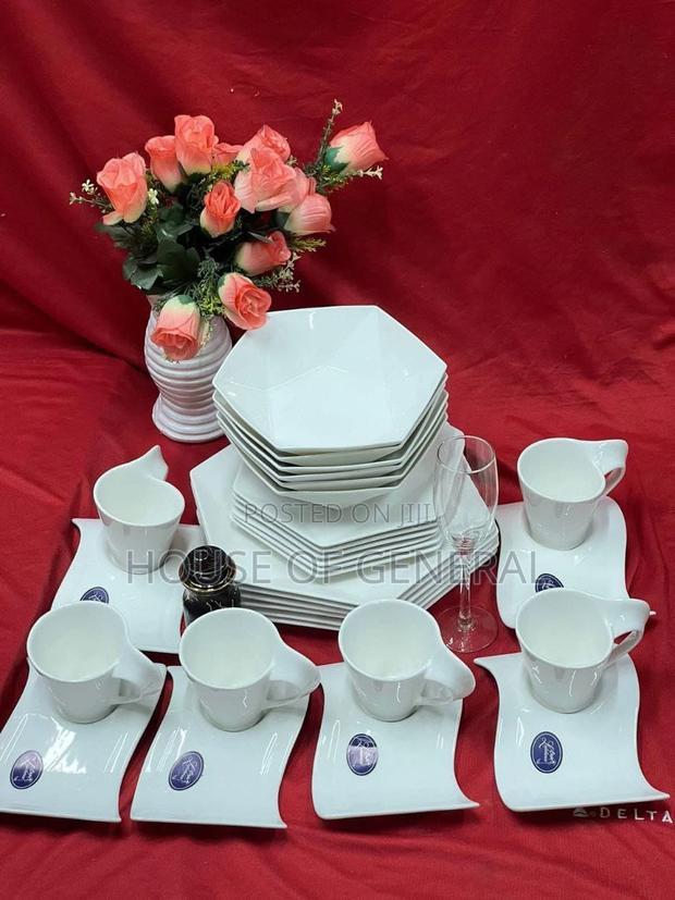 30 PCS Wavy Hexagon Dinner Set