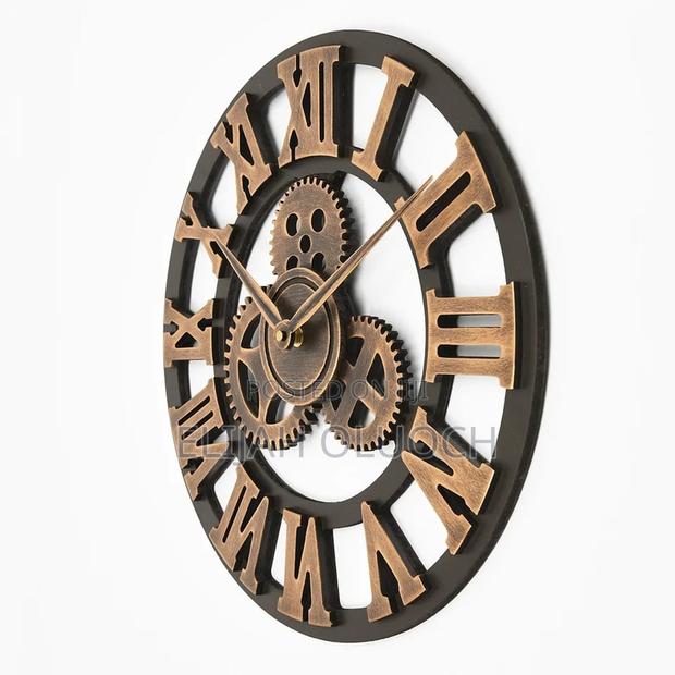 3D Roman Vintage Gear Pocket Wall Clock