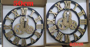 3D Roman Vintage Gear Pocket Wall Clock
