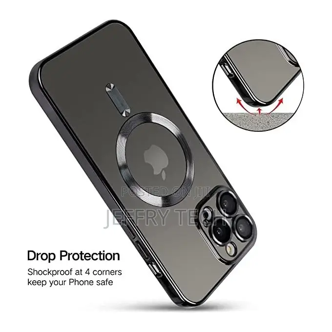 iPhone 14 Pro Max Clear Magsafe Back Cover (14promax,Black