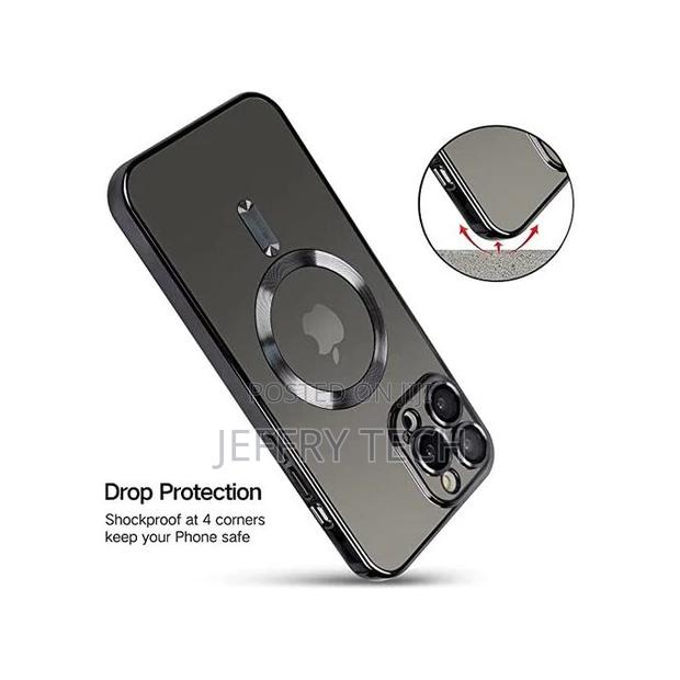 For iPhone 14 Pro Clear Magsafe Back Cover (14pro,Black)