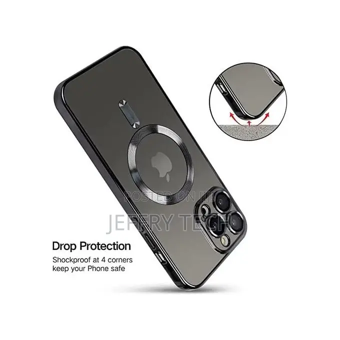 For iPhone 14 Pro Clear Magsafe Back Cover (14pro,Black)