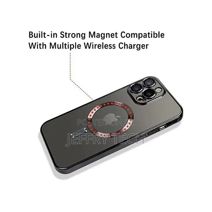 For iPhone 14 Pro Clear Magsafe Back Cover (14pro,Black)