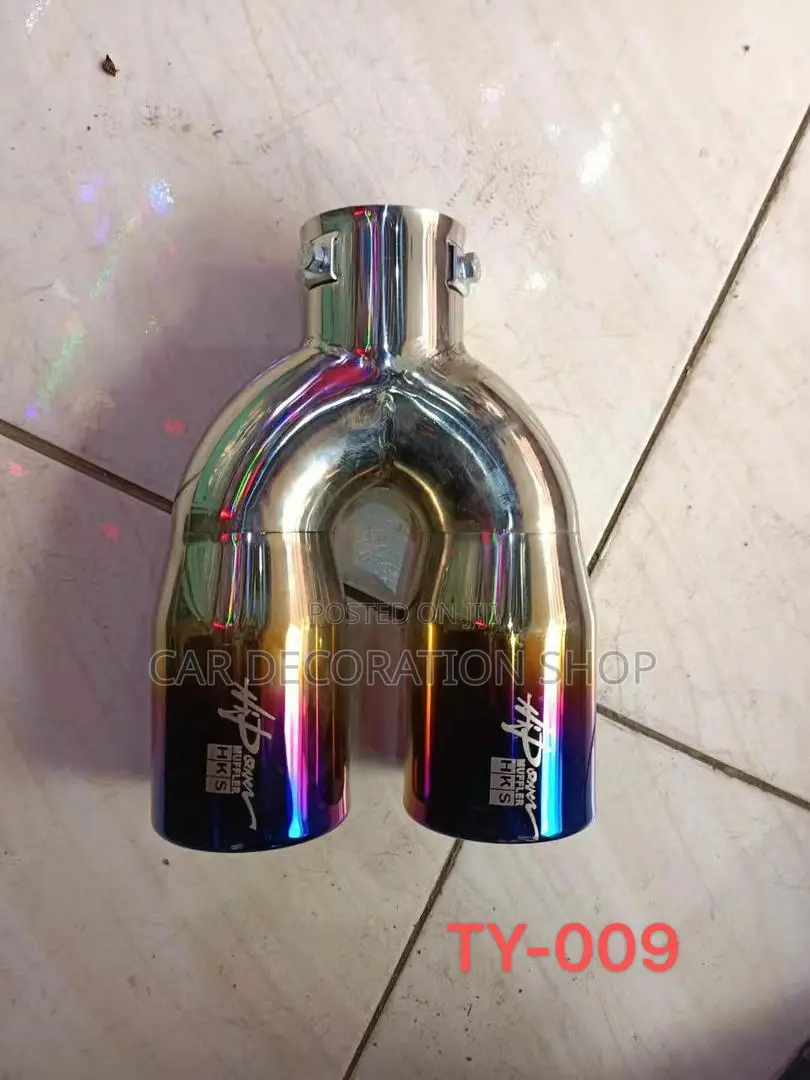Chrome Burnt Blue Double Exhaust Tip