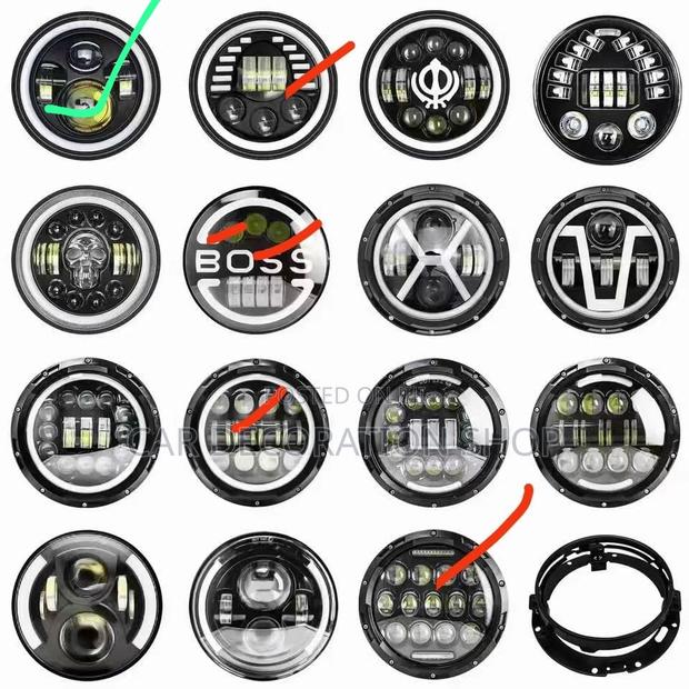 Brand New 7" Jeep Headlights With Indicator Lights - main view