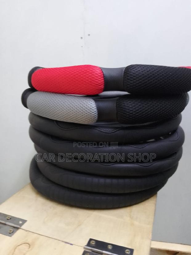 Spongy Steering Wheel Cover Blue,Black,Grey - main view