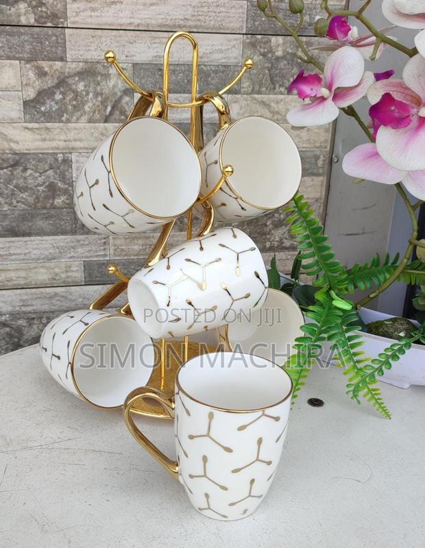 6pc Gold Ceramic Mugs - main view