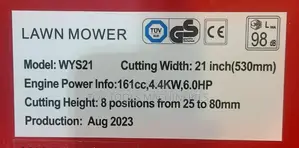 WYS18 Briggs and Stratton 18 Inches 4hp Hand Push 140cc