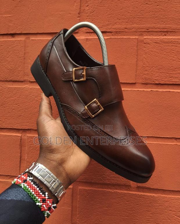 Double Monk Strap Leather Official Shoes - main view