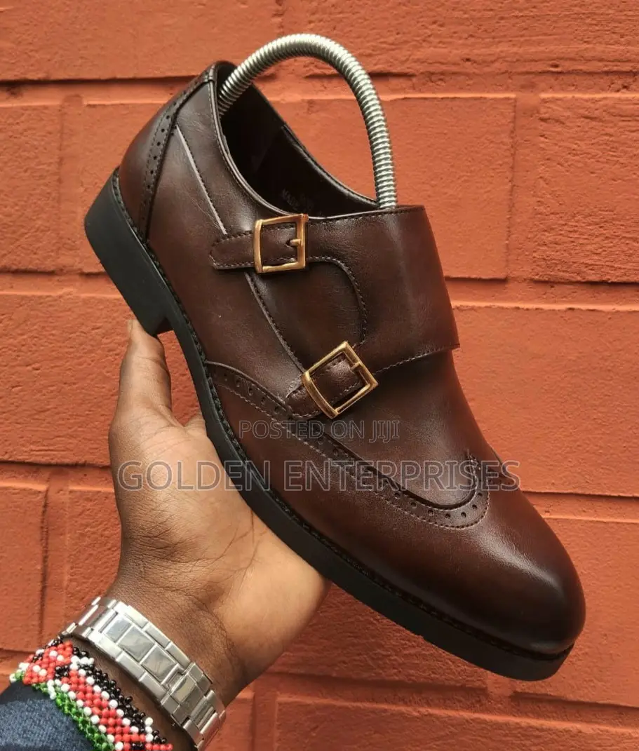 Double Monk Strap Leather Official Shoes