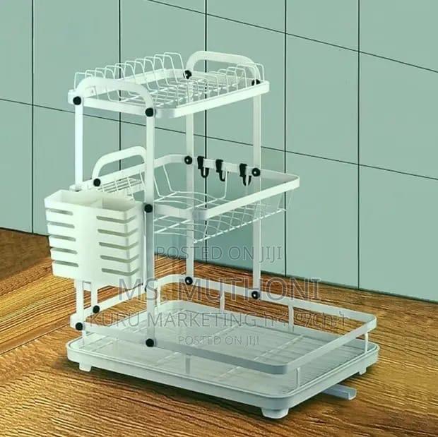 New Advanced 3layer Dish Rack Available in Black and White - thumbnail 2