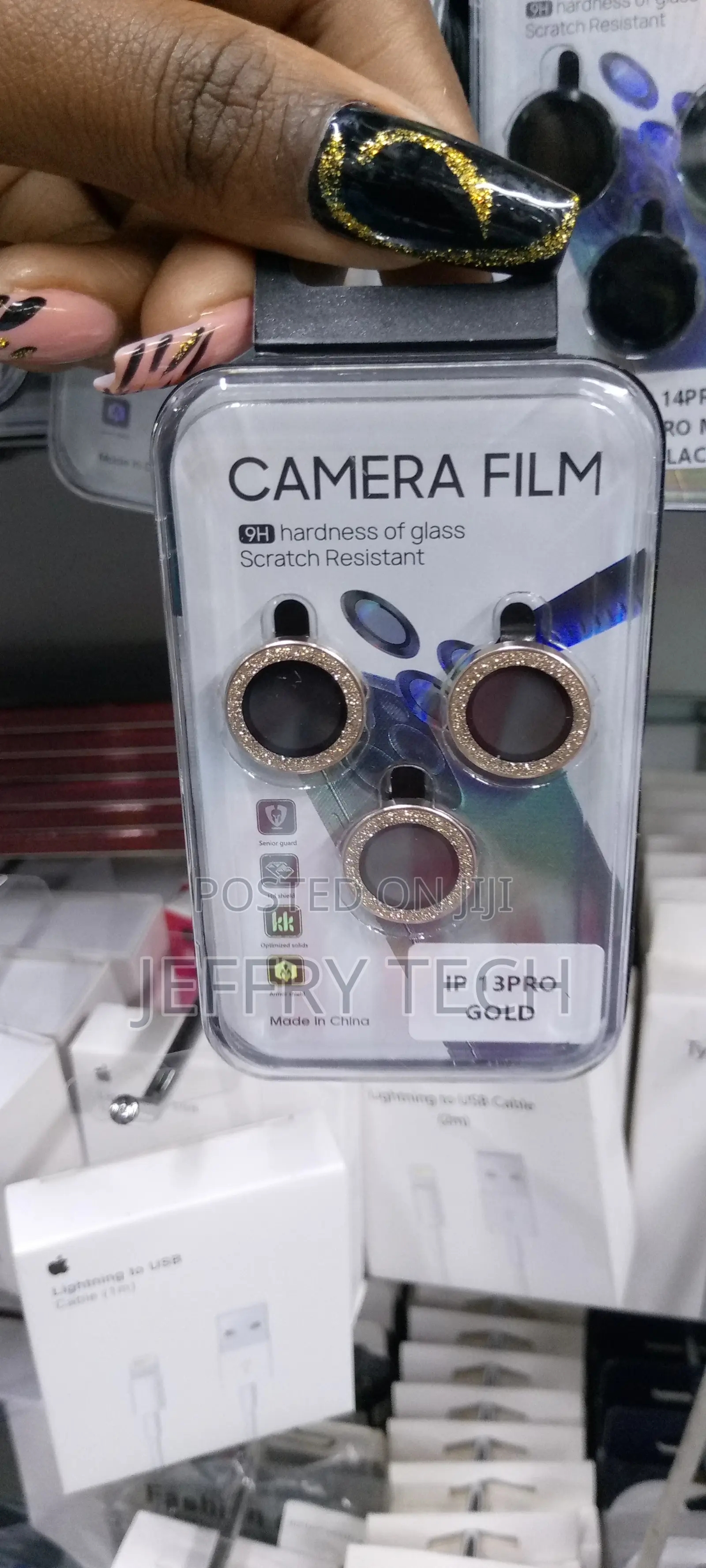 Xfilm Bling Gold Camera Lens Protector for iPhone 13 Pro