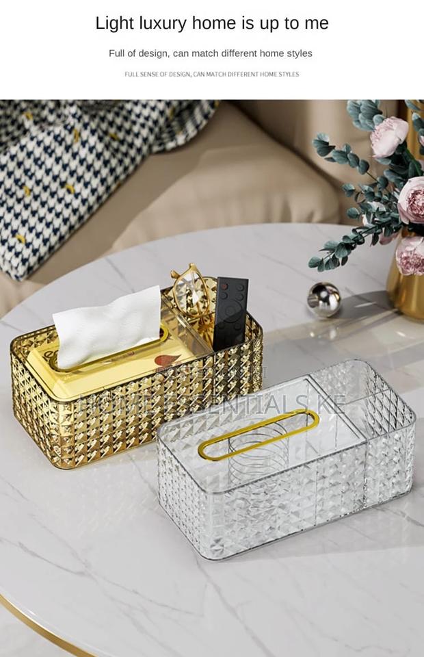 Luxury Nordic Tissue Serviette Holder Green, Gold,Clear - thumbnail 2