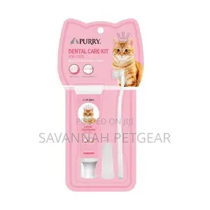 Purry Milk Flavored Cat Toothpaste Toothbrush Set,No Rinse