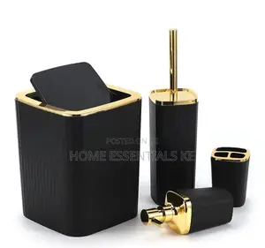 *6 in 1 Bathroom Accessories Set With Gold Ring
