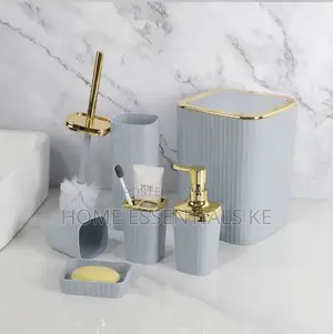 *6 in 1 Bathroom Accessories Set With Gold Ring