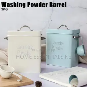 *Laundry Powder Tin* White and Blue*
