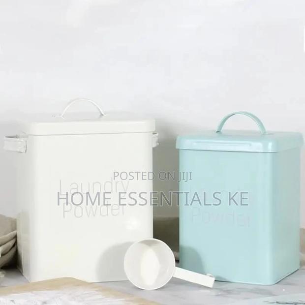 *Laundry Powder Tin* White and Blue* - thumbnail 3