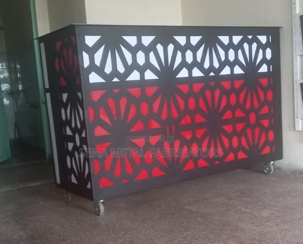 High-Quality Laser Cut Powdercoated Counter Table.