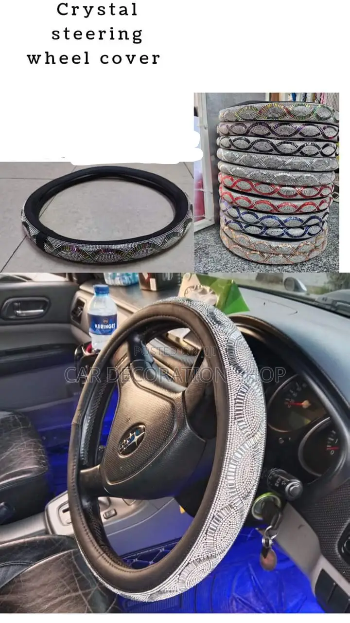 Red, Black,Blue Crystal Classy Shiny Steering Wheel Cover