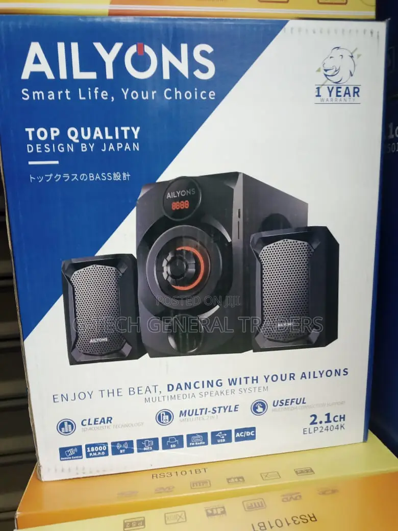 Subwoofer! Ailyons 2.1ch Multimedia Speaker System Elp2404k