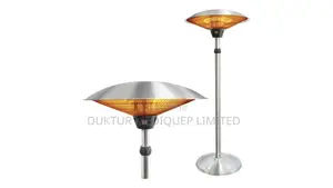 Standing Electric Patio Heater, Stainless Steel, Silver
