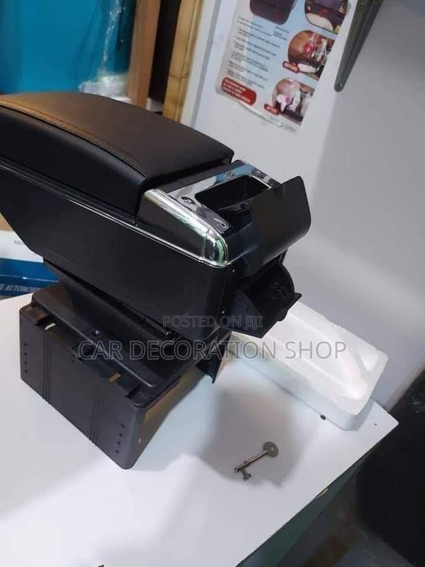 Blavk Armrest Console Leather Box Fits Most of the Cars