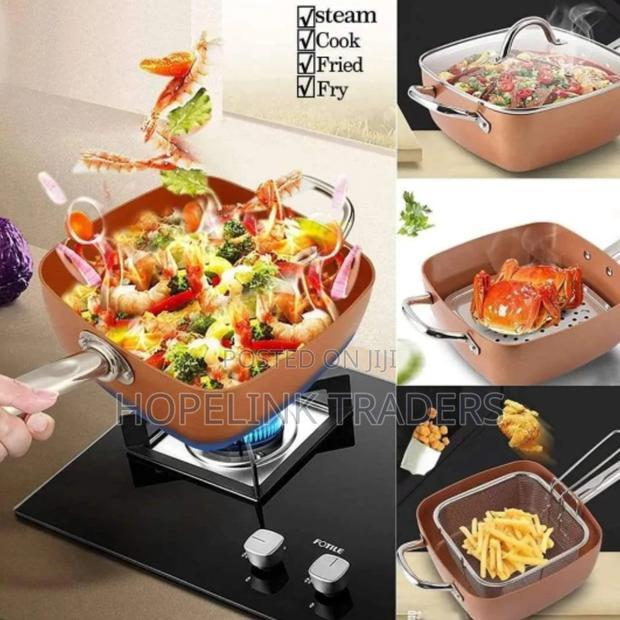 COPPER PAN Non Stick,Deep Square, - main view