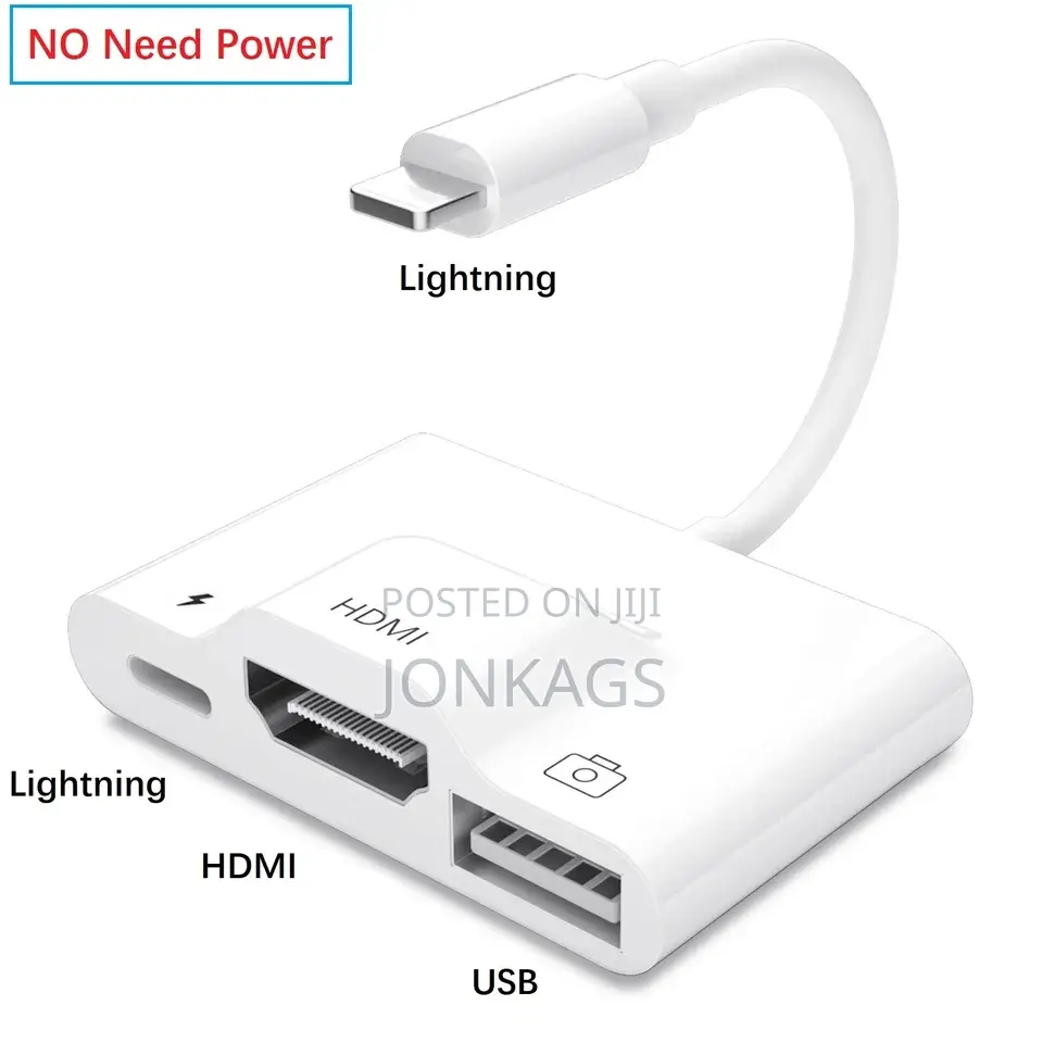Apple Lighting to HDMI+USB+ Lighting Charging