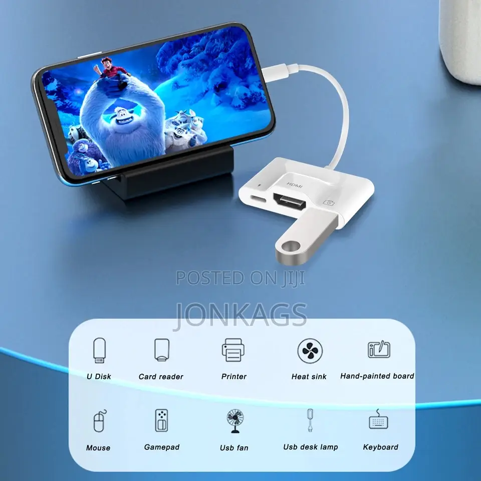 Apple Lighting to HDMI+USB+ Lighting Charging
