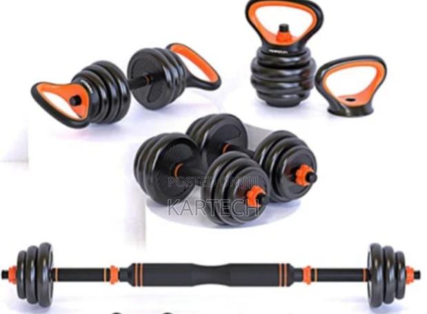 Adjustable 6 in 1 Kettlebell Dumbbell Set With Barbell - main view