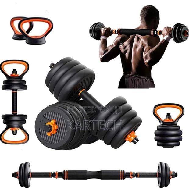 Adjustable 50kg Dumbbell and Kettlebell Set With Barbell - main view